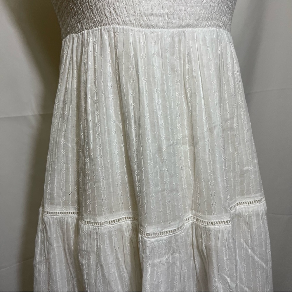 Joie Smocked Crochet Trim Tiered MIDI Dress - Picture 9 of 13